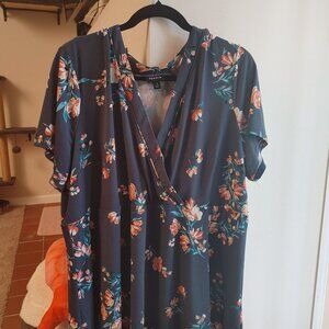 Navy Floral Torrid Shirt